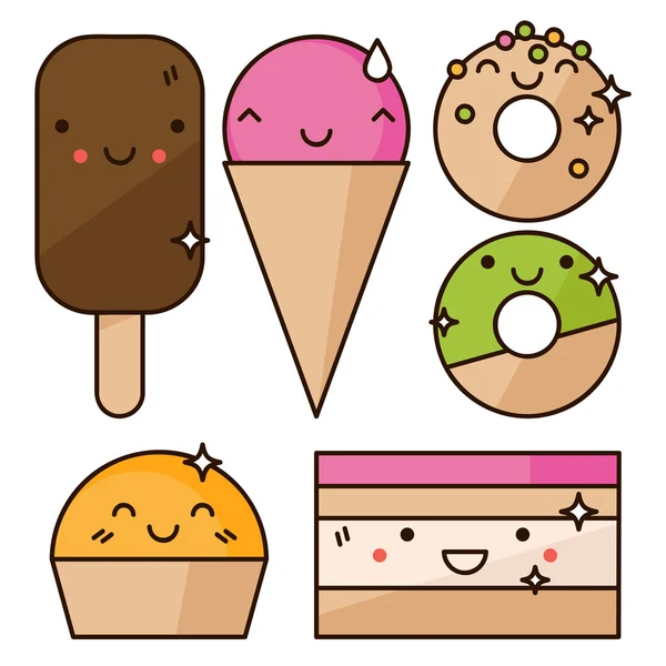 Kawaii food Vector Graphics