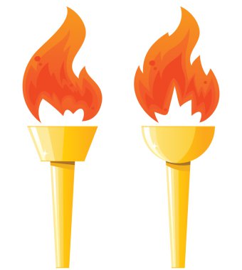 Two torches clipart