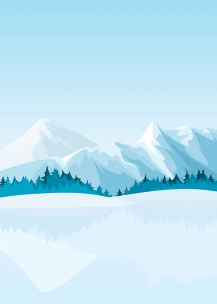 Montañas de invierno — Vector de stock