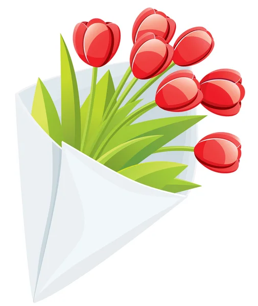 Tulipanes rojos — Vector de stock