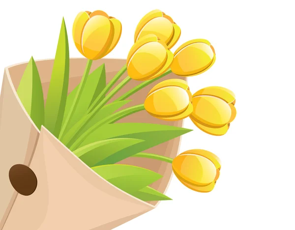 Gele tulpen — Stockvector