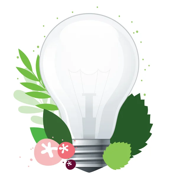 Light bulb with plants — Stock Vector