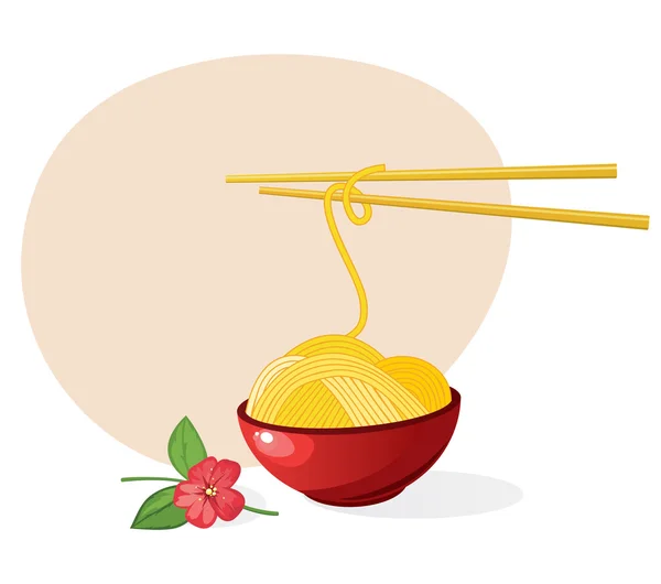 Fideos chinos — Vector de stock