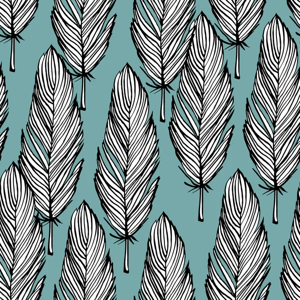 Feather seamless pattern — Stock Vector
