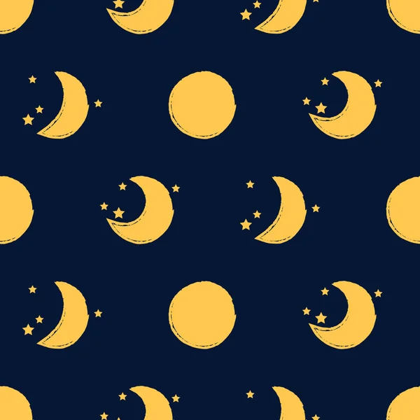 月のシームレスなパターン — ストックベクタ