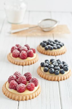 yaban mersini ve ahududu tartlets