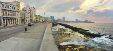 Havana waterfront panorama clipart