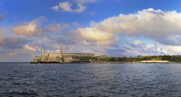 Morro pevnost v Havaně zálivu panorama — Stock fotografie