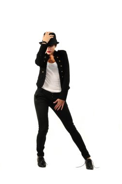 cool kadın dansçı izole