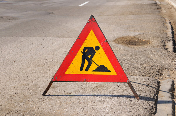 Road repairing sign