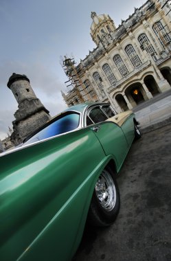 yeşil araba perspektif Havana, Küba