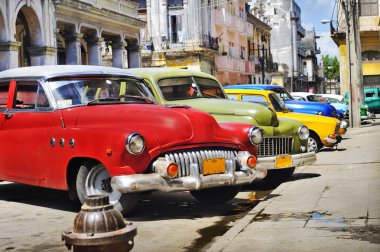 Colorful Havana cars clipart