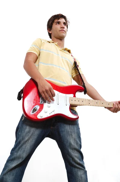 Tiener gitarist geïsoleerd — Stockfoto