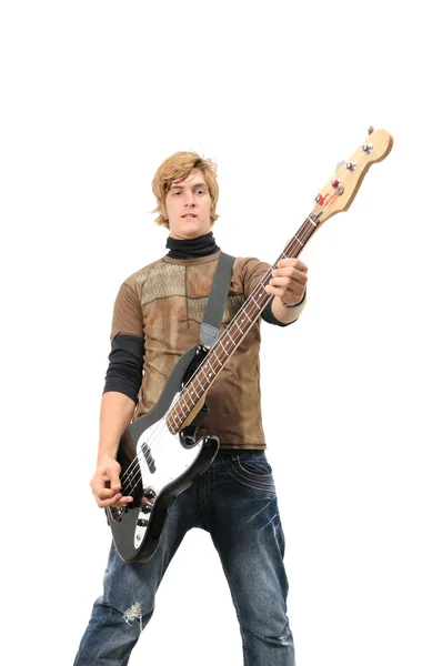 Jonge bassist — Stockfoto