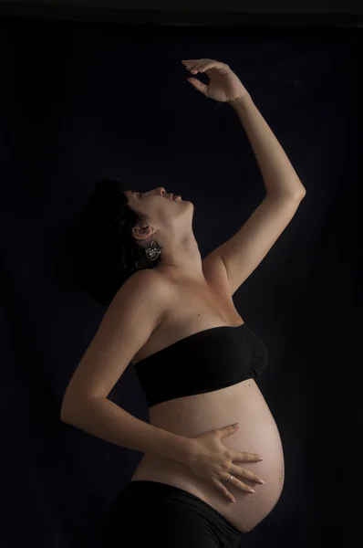 Portrait of pregnant woman isolated — Stock Photo, Image