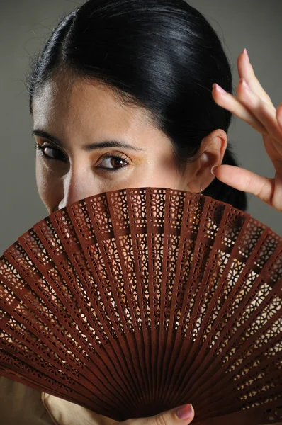Flamencodanseres met ventilator — Stockfoto