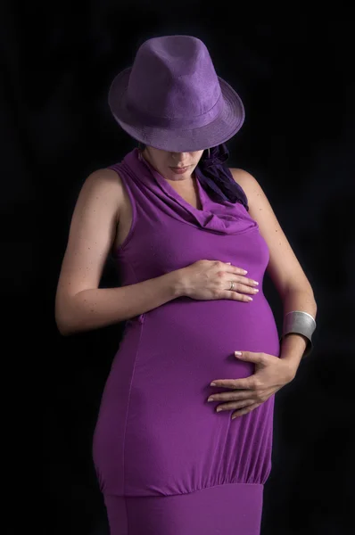 Gravid skönhet isolerade — Stockfoto