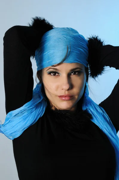 Retrato de moda azul — Fotografia de Stock