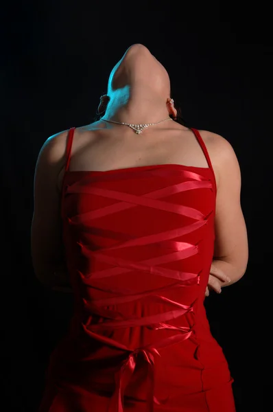 Mujer en vestido rojo — Foto de Stock