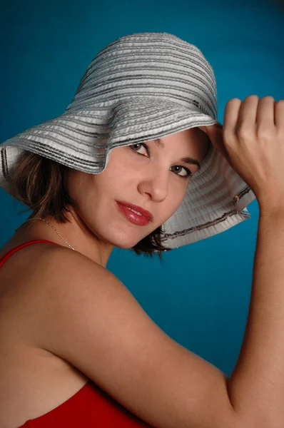 Kráska s kloboukem — Stock fotografie
