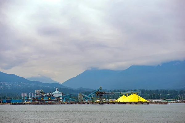Přístav Vancouveru Spatřen Stanley Parku Zamračený Den Zabraný Britské Kolumbii Stock Fotografie