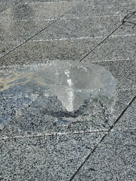 Small Fountain Marble Gray Surface Street Close View — Stok fotoğraf