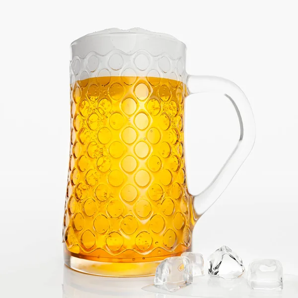 Fass Oder Craft Bier Einem Hohen Klaren Glas Mit Kaltem — Stockfoto