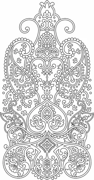 Virágtervezés Hímzés Minta Fekete Fehér Stock Illusztráció Kézzel Rajzolt Fantázia — Stock Fotó