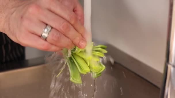 Chef Prepares Vegetables White Board Restaurant — Stock Video