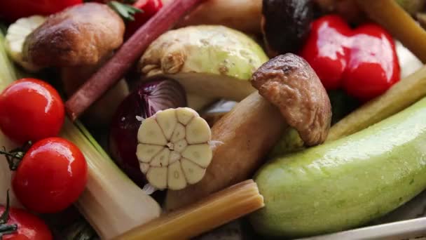 Grillowane Warzywa Grillowane Stoczni Restauracji — Wideo stockowe