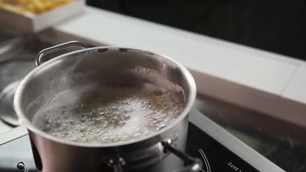 Šéfkuchař Připravuje Těstoviny Mořskými Plody — Stock video
