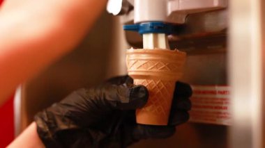 Lezzetli ev yapımı dondurmanın kapağını kapatın.