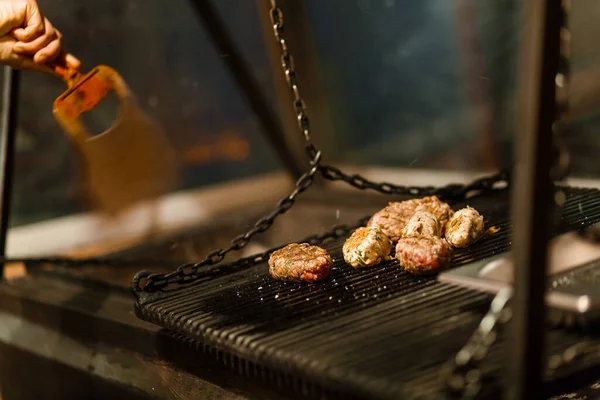 barbecue grill in the kitchen in the restaurant