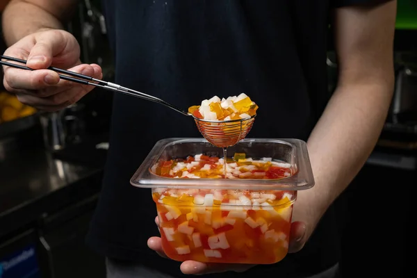 Tapioca Pearls Bubble Tea Spoon — Stock Fotó