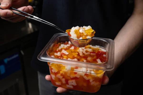 Tapioca Pearls Bubble Tea Spoon — Stock Fotó