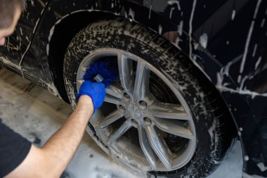 Automobile Wash Cleaness Hose. Carwash Service. Business Care. Garage Concept