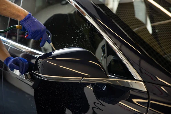 Automobile Wash Cleaness Hose. Carwash Service. Business Care. Garage Concept
