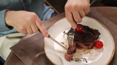 People eat in a restaurant