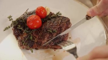 People eat in a restaurant