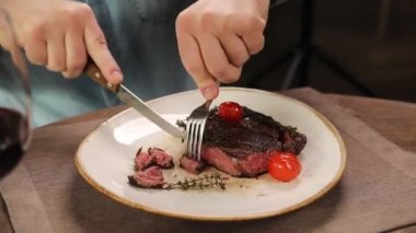 People eat in a restaurant