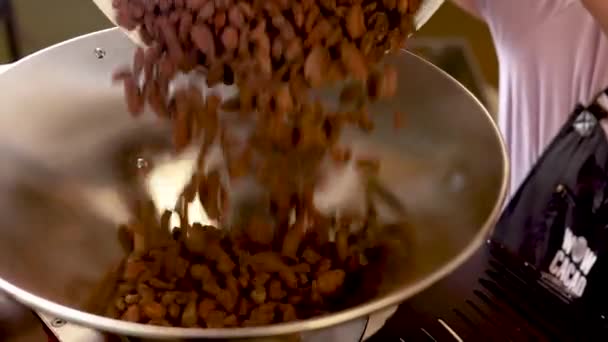 Sorting Roasting Cocoa Beans — Vídeos de Stock