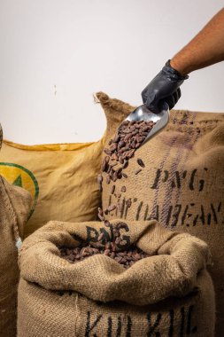 Canvas bag with Imported roasted cacao beans