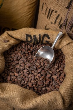 Canvas bag with Imported roasted cacao beans