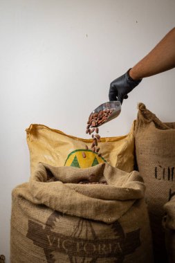 Canvas bag with Imported roasted cacao beans