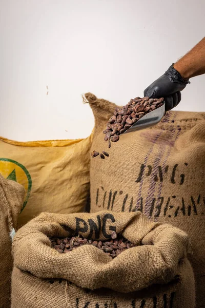 Canvas bag with Imported roasted cacao beans