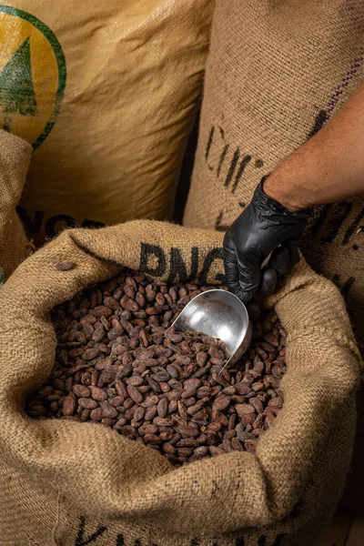 Canvas bag with Imported roasted cacao beans
