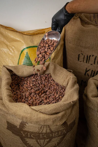 Canvas bag with Imported roasted cacao beans