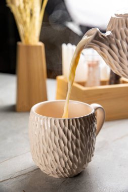 Süt ve baharatlı sıcak çay.