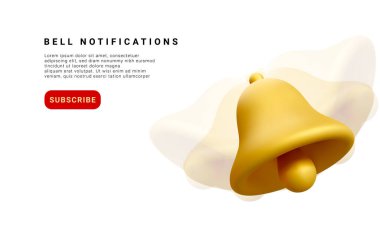 3D gerçekçi uyarı zili. Vektör illüstrasyonu.