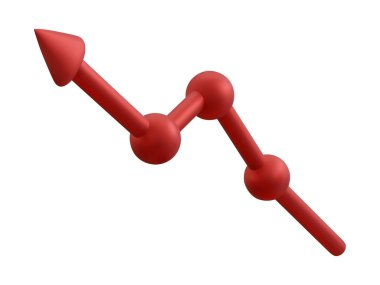 İş grafiği. Büyüme süreci oku beyaz arkaplanda izole edildi. Vektör illüstrasyonu.